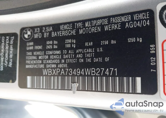 WBXPA73494WB27471: 43111636