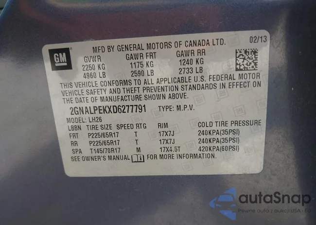 2GNALPEKXD6277791: 43111659