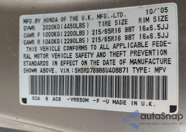 SHSRD78986U408871: 43111676