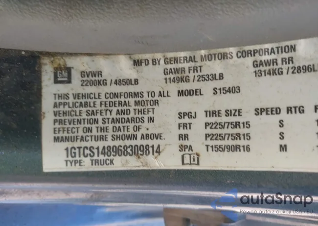 1GTCS148968309814: 43111703