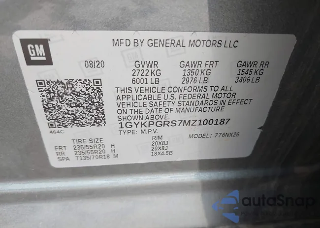 1GYKPGRS7MZ100187: 43110811