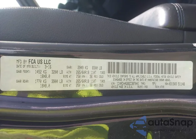 1C4RDHAG8GC387041: 43110821