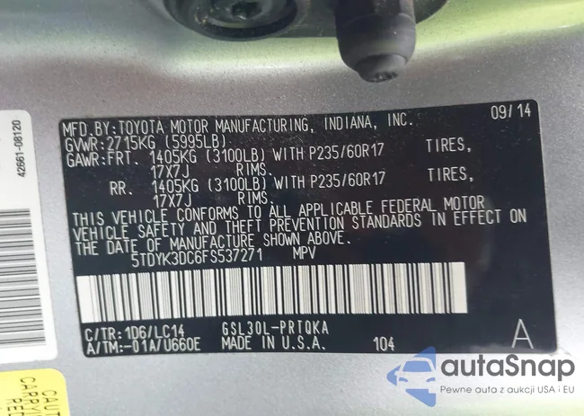 5TDYK3DC6FS537271: 43110892