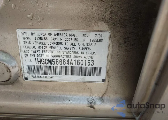 1HGCM56664A160153: 43110910