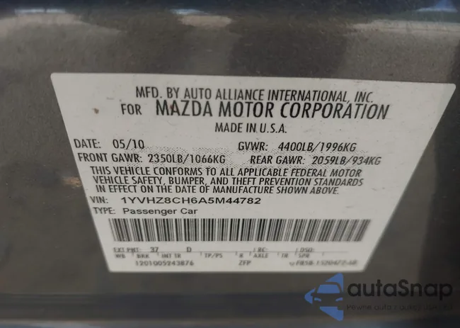 1YVHZ8CH6A5M44782: 43111000