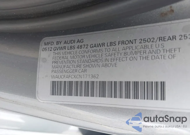 WAUCFAFCXCN171362: 43111014