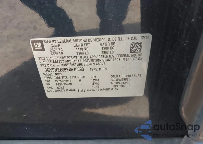 3GYFNEE36FS576098: 43111048