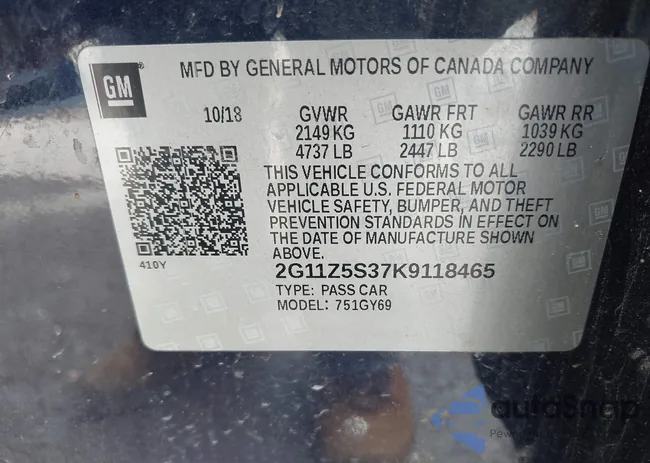 2G11Z5S37K9118465: 43111089