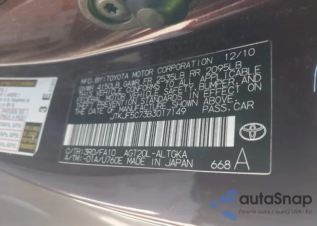 JTKJF5C73B3017149: 43112213