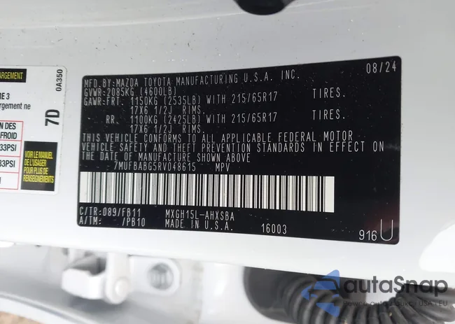 7MUFBABG5RV048615: 43112352