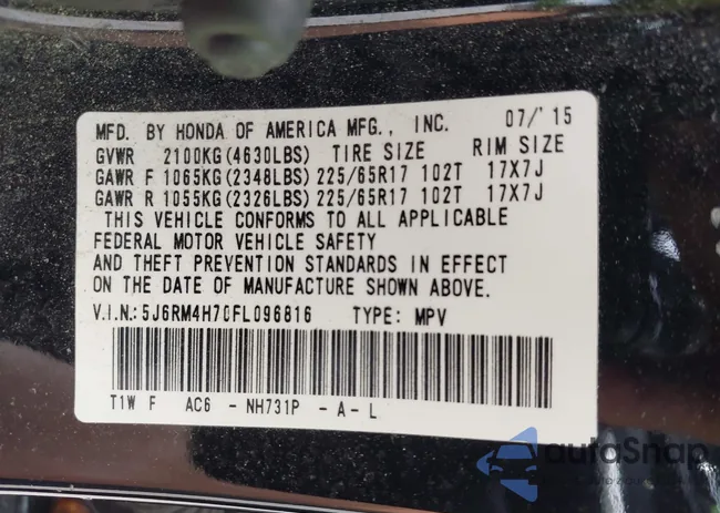 5J6RM4H70FL096816: 43112356