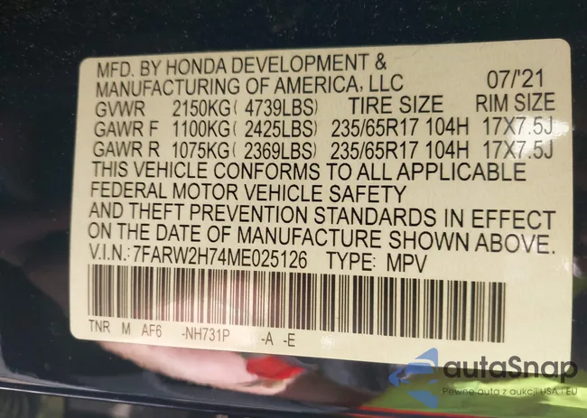 7FARW2H74ME025126: 43112400