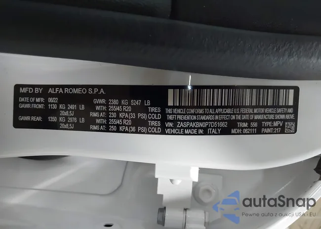 ZASPAKBN0P7D51662: 43112430