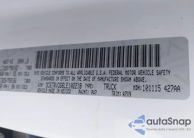 3C6TRVDG6LE102218: 43112435