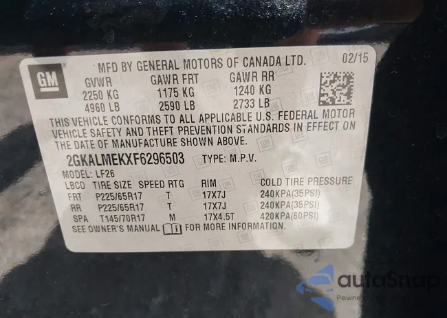 2GKALMEKXF6296503: 43112449