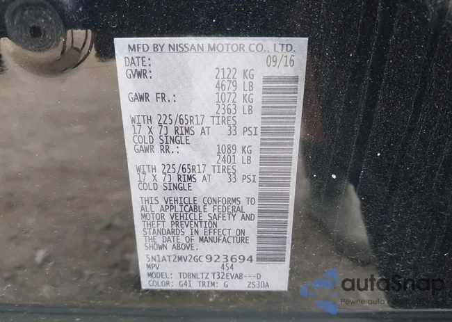 5N1AT2MV2GC923694: 43112589