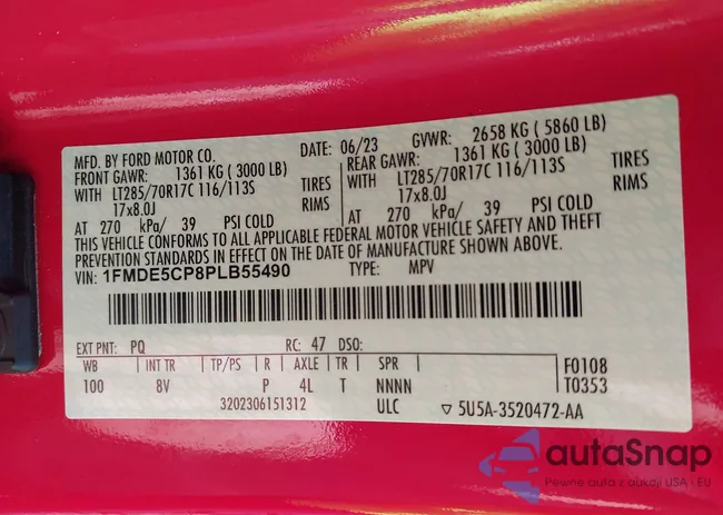 1FMDE5CP8PLB55490: 43112607