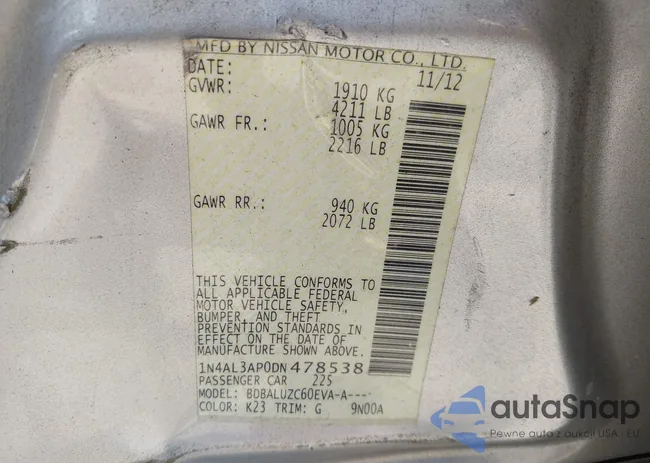 1N4AL3AP0DN478538: 43112660