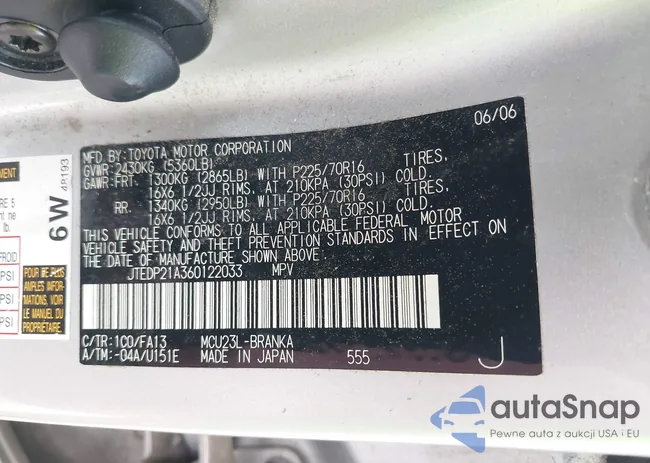 JTEDP21A360122033: 43112675