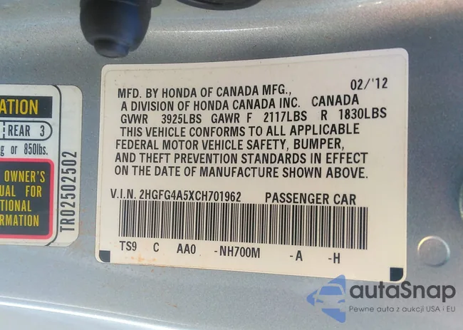 2HGFG4A5XCH701962: 43111973