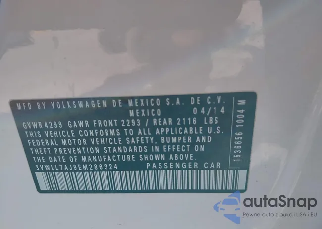 3VWLL7AJ9EM286324: 43111981