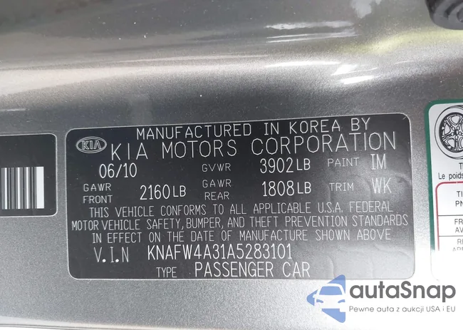 KNAFW4A31A5283101: 43112037