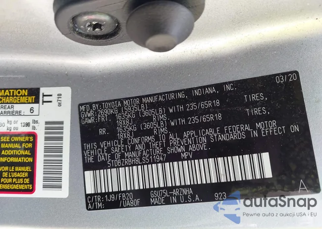 5TDBZRBH8LS511947: 43113104