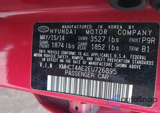 KMHCT4AE2EU726895: 43113180