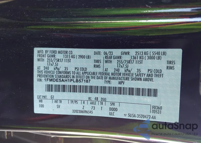 1FMDE5AH1PLB57187: 43113252