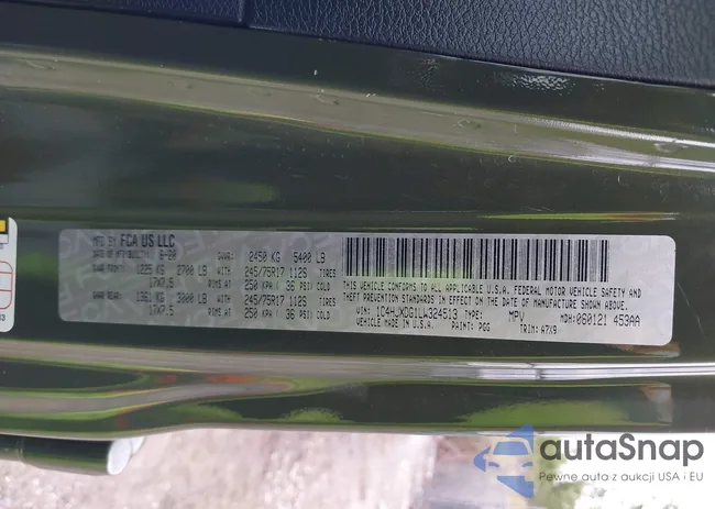 1C4HJXDG1LW324513: 43113277