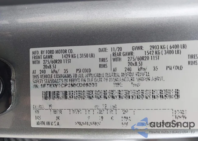 1FTEW1CP3MKD08003: 43113288