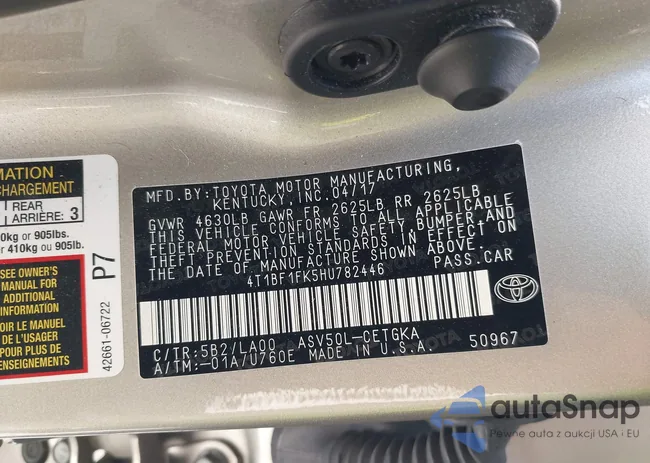 4T1BF1FK5HU782446: 43113331