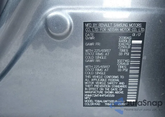 KNMAT2MT4HP545519: 43113363