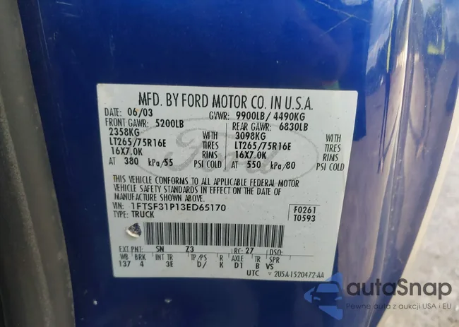 1FTSF31P13ED65170: 43113386