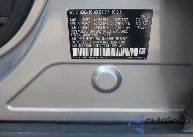 3CZRU6H53NM772019: 43113407