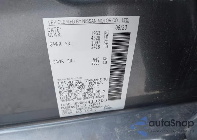 1N4BL4BV0PN413703: 43113430