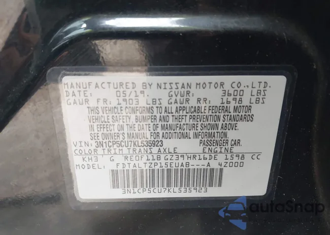 3N1CP5CU7KL535923: 43113473