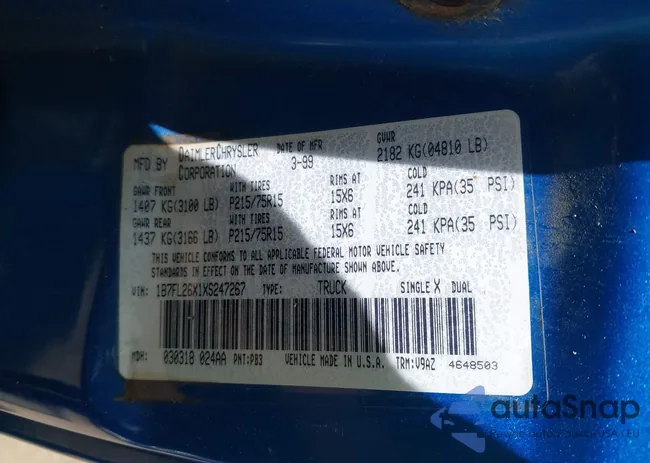 1B7FL26X1XS247267: 43113508