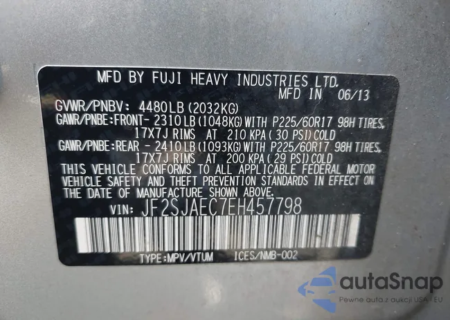 JF2SJAEC7EH457798: 43113625