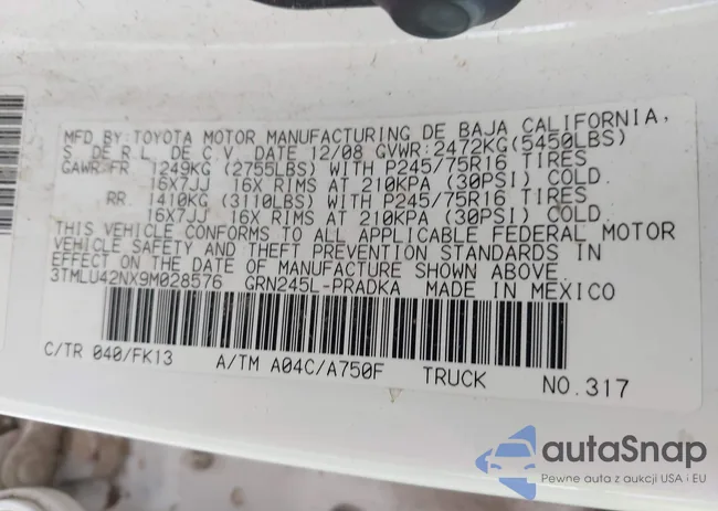 3TMLU42NX9M028576: 43113645