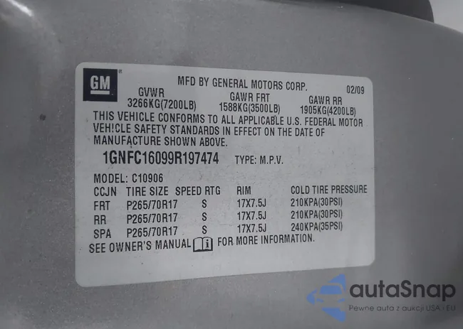 1GNFC16099R197474: 43113658