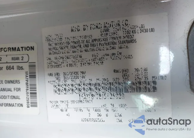 1FATP8FF8J5125938: 43112707