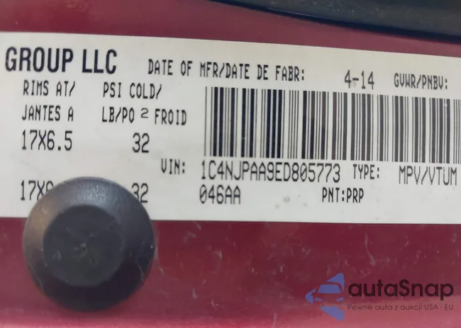 1C4NJPAA9ED805773: 43112782