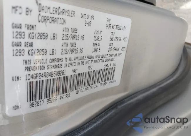 1D4GP24R84B509281: 43112799