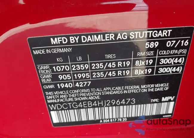 WDCTG4EB4HJ296473: 43112816