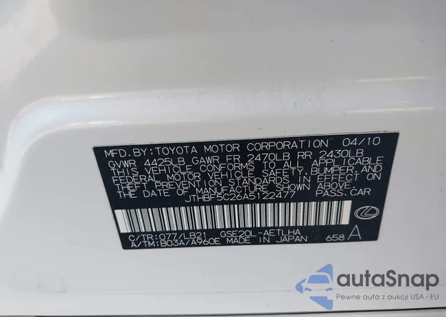 JTHBF5C26A5122477: 43112819