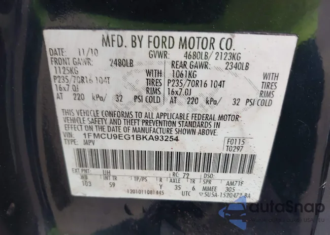 1FMCU9EG1BKA93254: 43112830