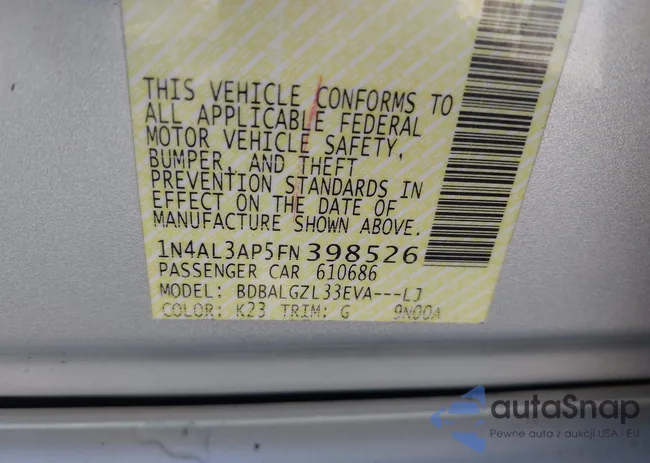 1N4AL3AP5FN398526: 43112920