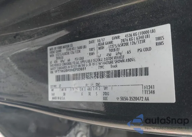 1FT7W2B60HEF03651: 43112950