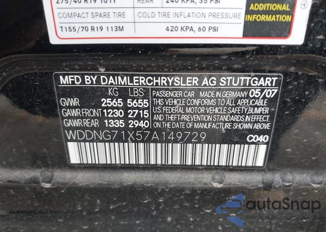 WDDNG71X57A149729: 43114181